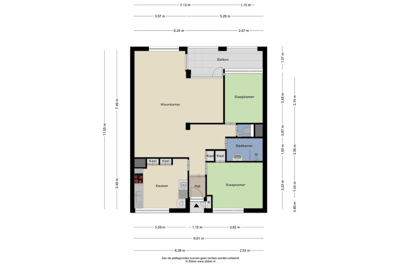 89 m² appartement met balkon in Centrum - Afbeelding 9