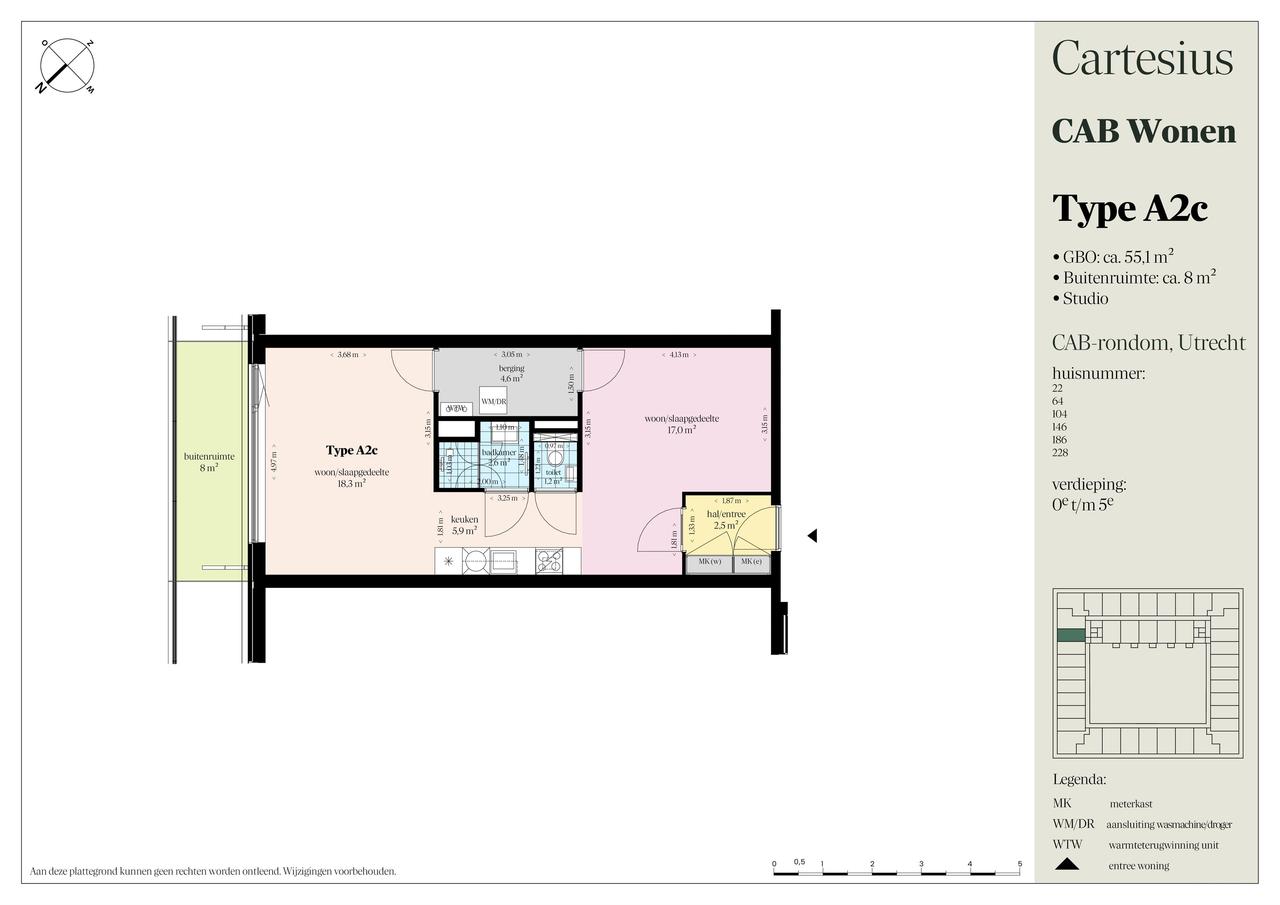 1-bedroom apartment with balcony in Cartesius - Image 6