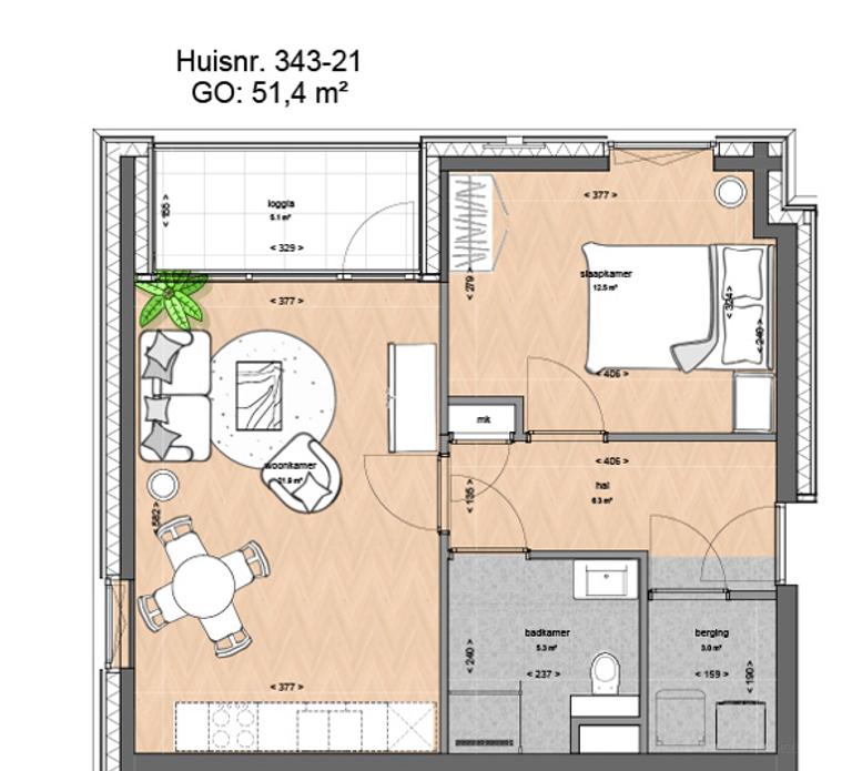 Gemeubileerd 2-kamerappartement - Afbeelding 10
