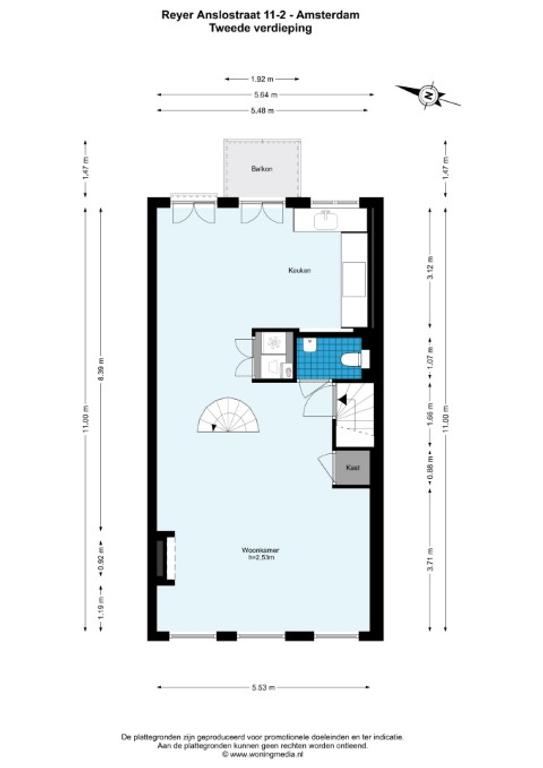 Licht 2-laags appartement met terras - Afbeelding 17