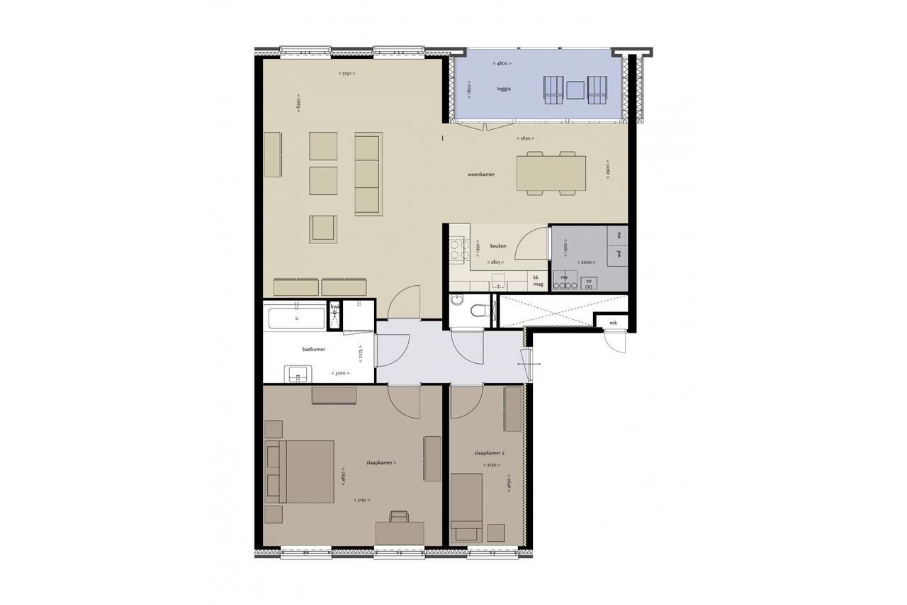114m² appartement met balkon op het zuiden - Afbeelding 4