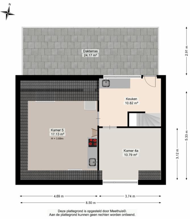 13 m² Room with Balcony in Helpman - Image 2