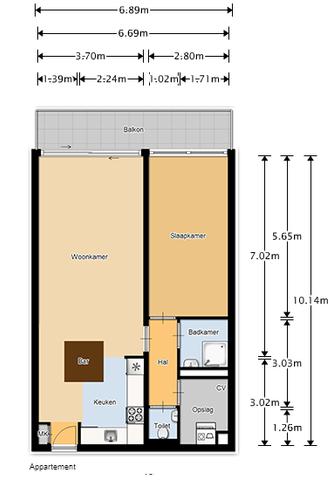 Licht 2-kamer appartement met balkon in Amstelveen - Afbeelding 15