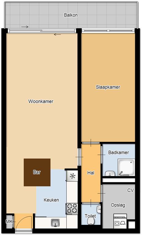 Licht 2-kamer appartement met balkon in Amstelveen - Afbeelding 16