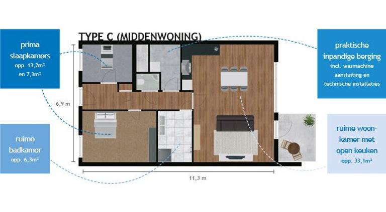 3-kamerappartement met parkeren in Zutphen - Afbeelding 18