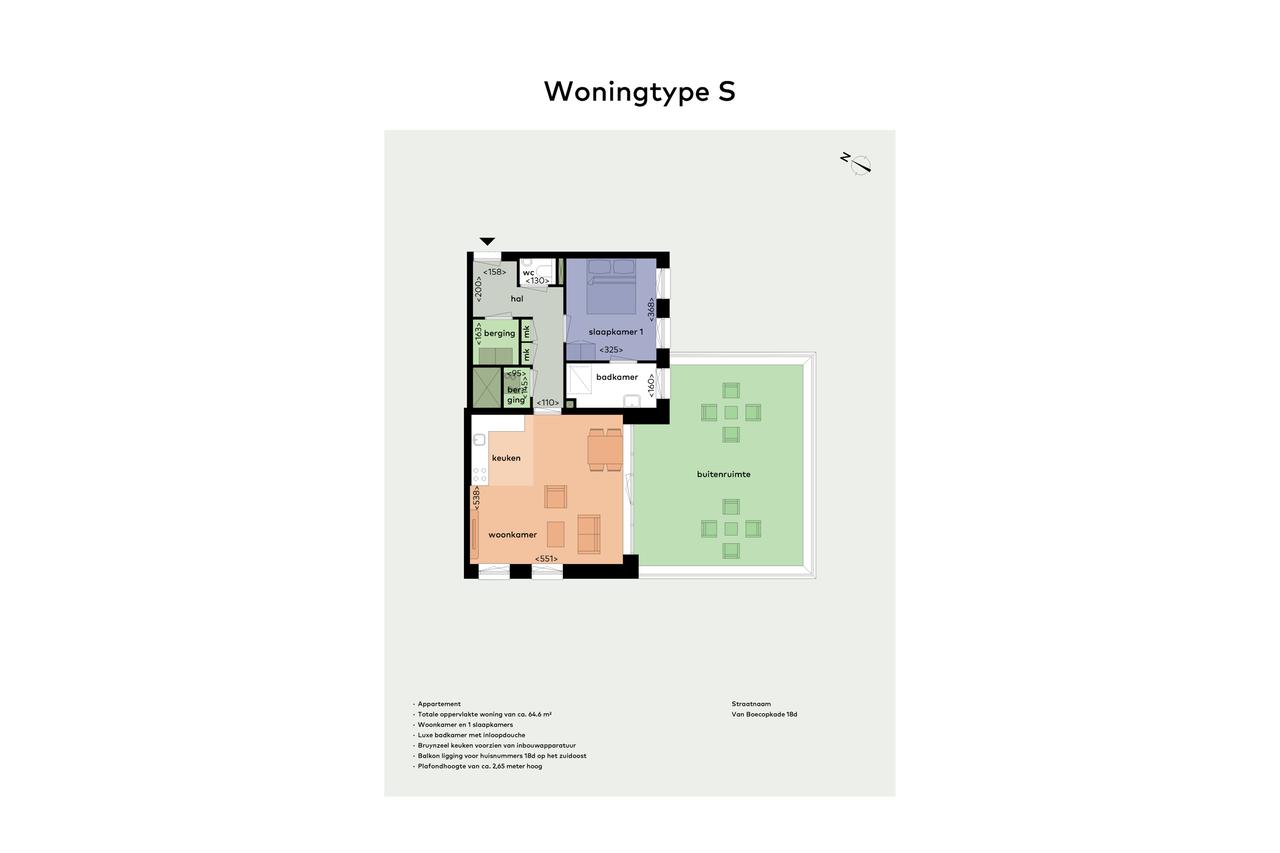 65 m2 appartement met balkon - Afbeelding 2