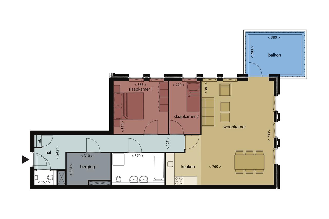 102 m² appartement met balkon in Breda - Afbeelding 2