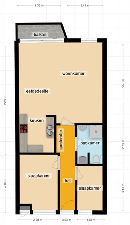 Gemeubileerd 3-kamerappartement bij centrum - Afbeelding 10