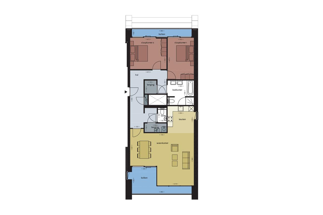 109 m² appartement met 2 balkons - Afbeelding 18