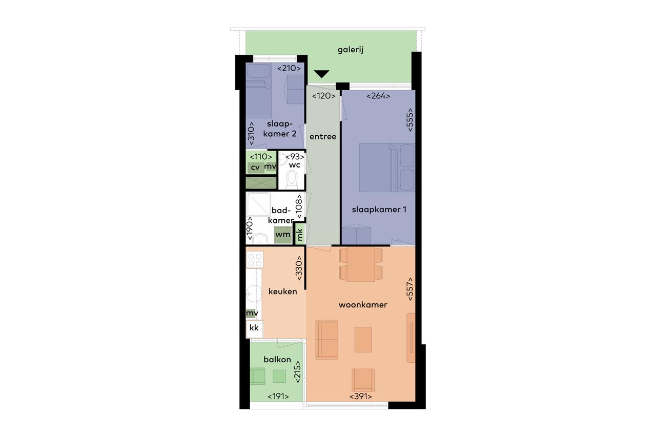 Licht 3-kamerappartement met balkon - Afbeelding 2