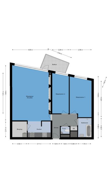 Licht 3-kamerappartement met balkon - Afbeelding 11