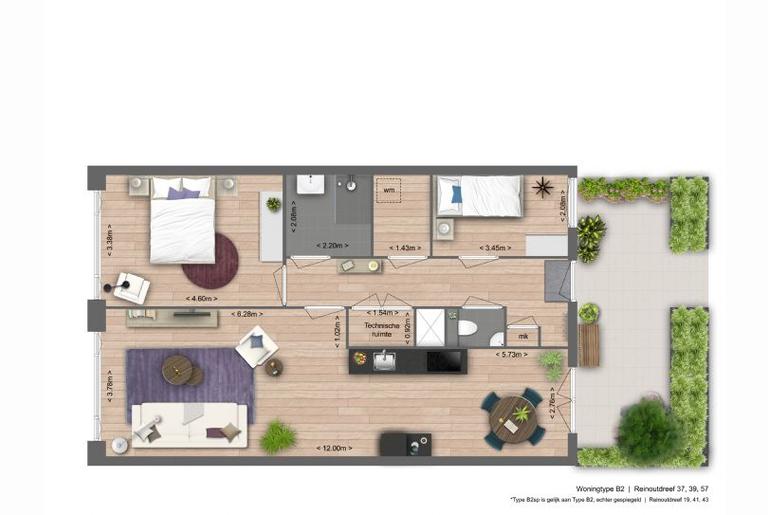 86 m² appartement met parkeerplek - Afbeelding 19