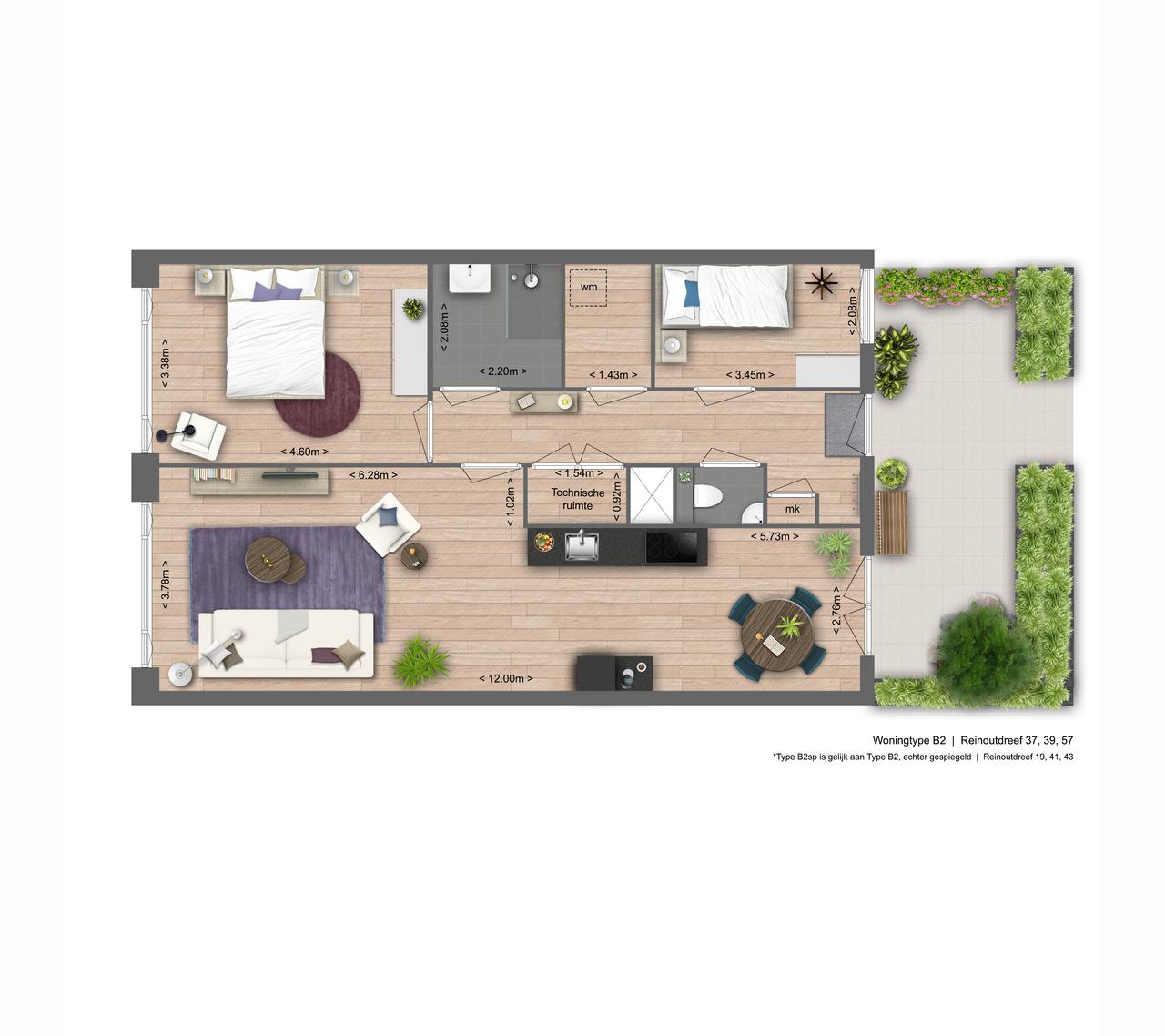 86 m² appartement met parkeerplek - Afbeelding 20