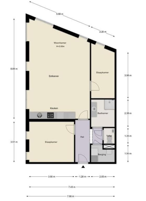 83 m² appartement met parkeerplek in centrum - Afbeelding 17