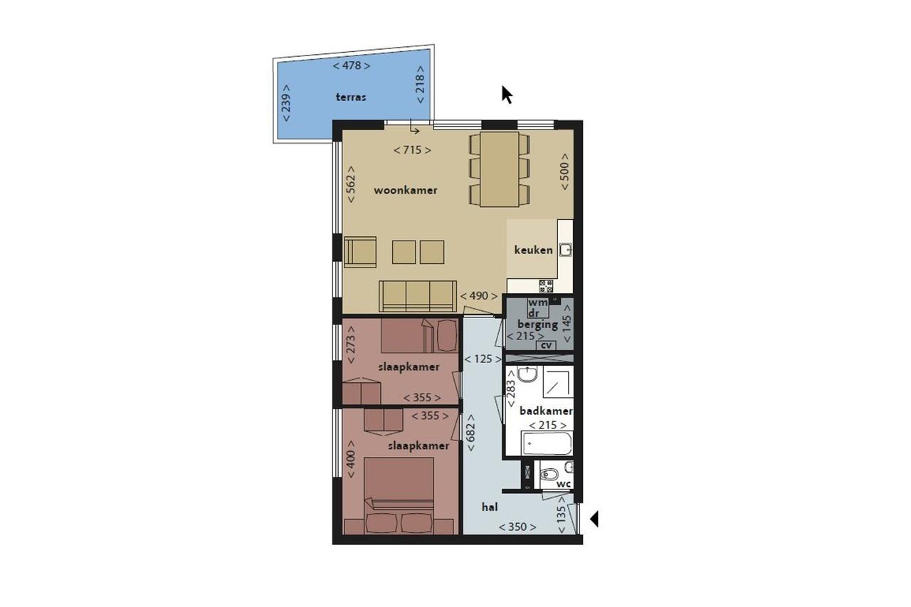 2-slaapkamerappartement met zonnig balkon - Afbeelding 5
