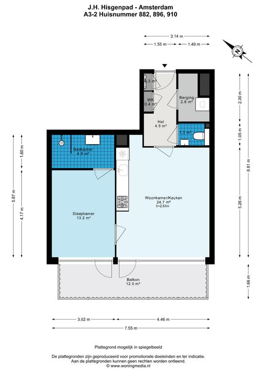 Nieuw 2-kamerappartement met groot balkon - Afbeelding 11