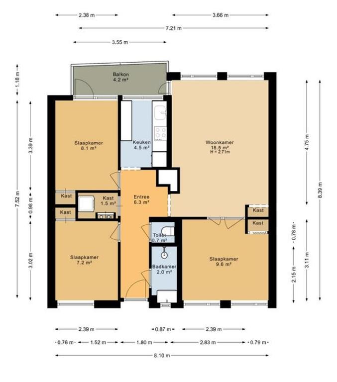 3-kamerappartement met balkon in Geuzenveld - Afbeelding 15