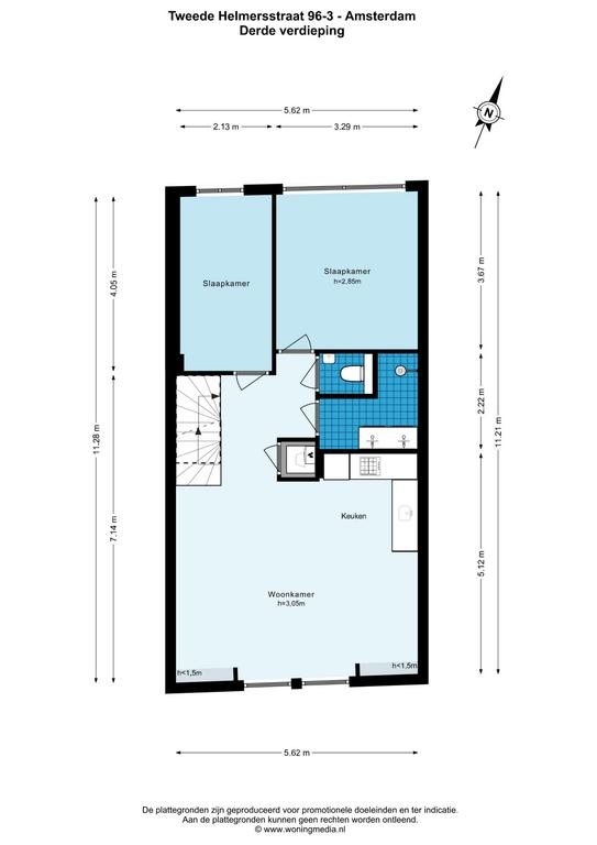 2-slaapkamer appartement in Helmersbuurt - Afbeelding 6