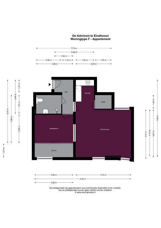 Centraal 2-kamerappartement met lift - Afbeelding 7