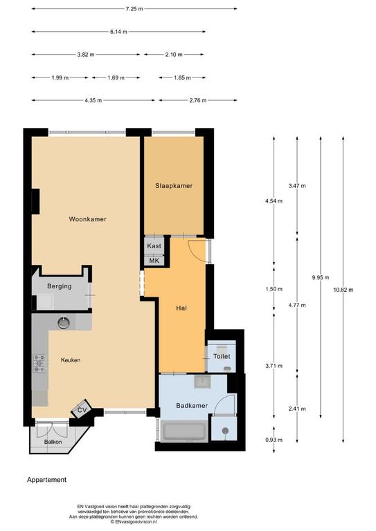 Licht 2-kamerappartement met balkon - Afbeelding 24