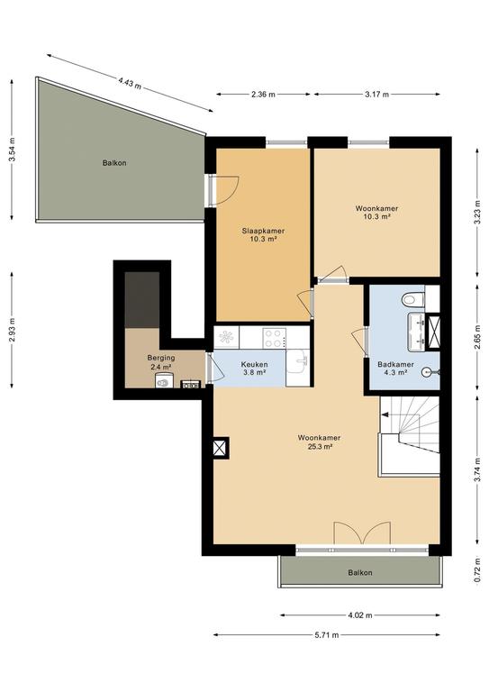 3-kamerappartement met groot balkon - Afbeelding 11