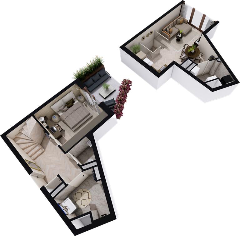 2-laags appartement met terras - Afbeelding 14