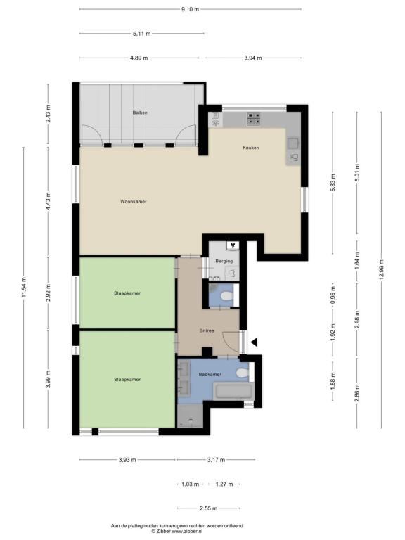 2-slaapkamerappartement met zonnig balkon - Afbeelding 23
