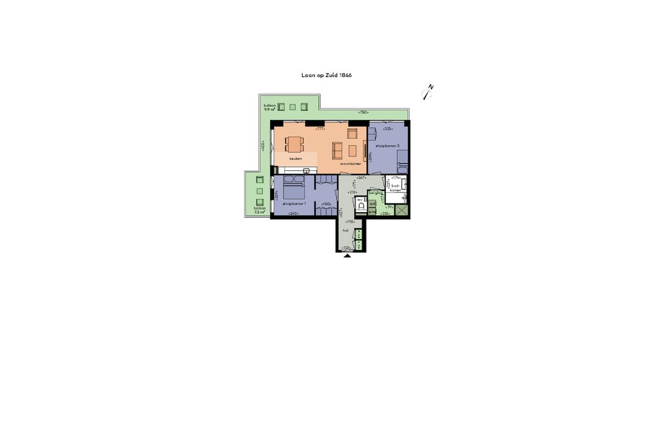 93 m² met balkon op de 10e verdieping - Afbeelding 5