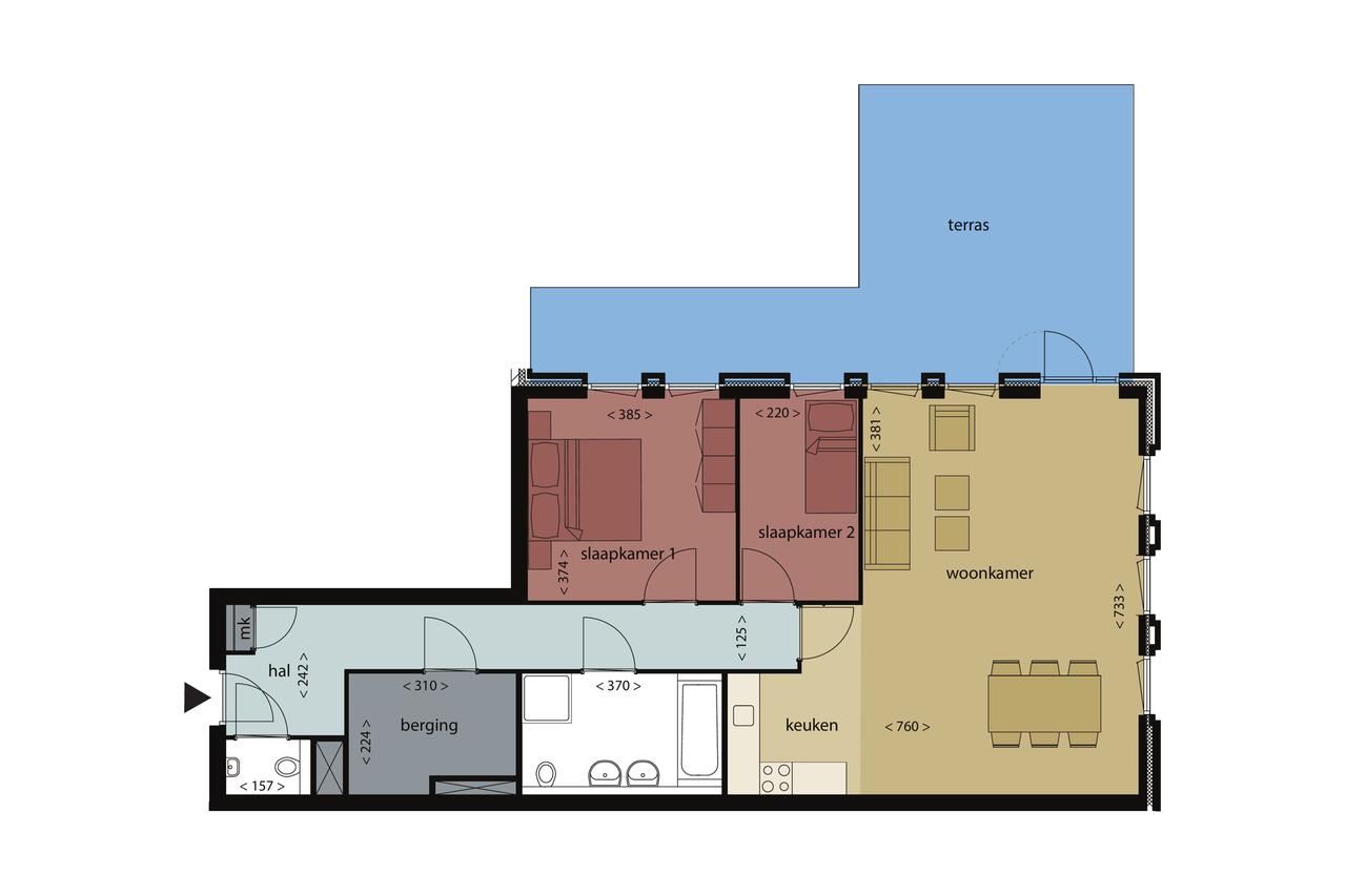 102 m² apartment with terrace - Image 2