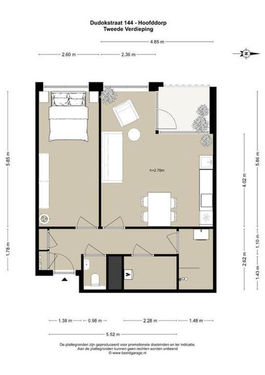 1-slaapkamerappartement met loggia in Hyde Park - Afbeelding 20