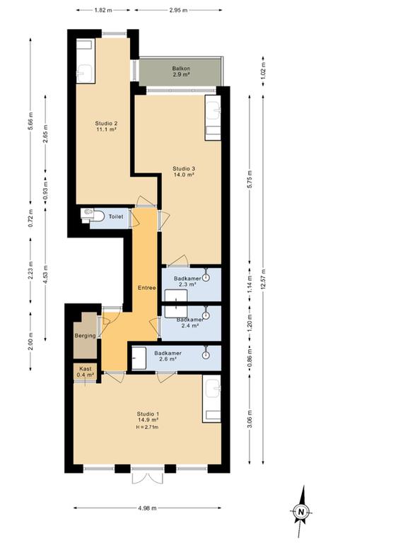 Student Studio with French Balcony in Rotterdam - Image 17