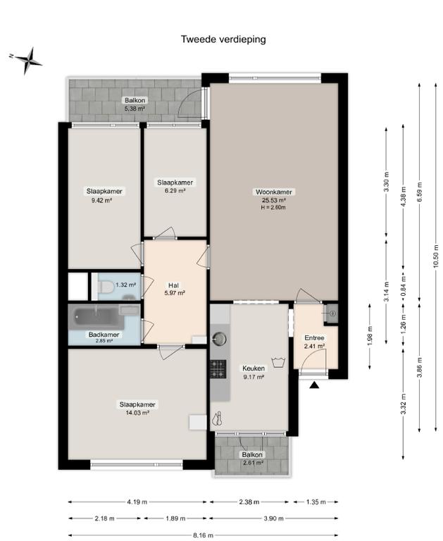 Studentenkamer met balkon in Paddepoel - Afbeelding 7