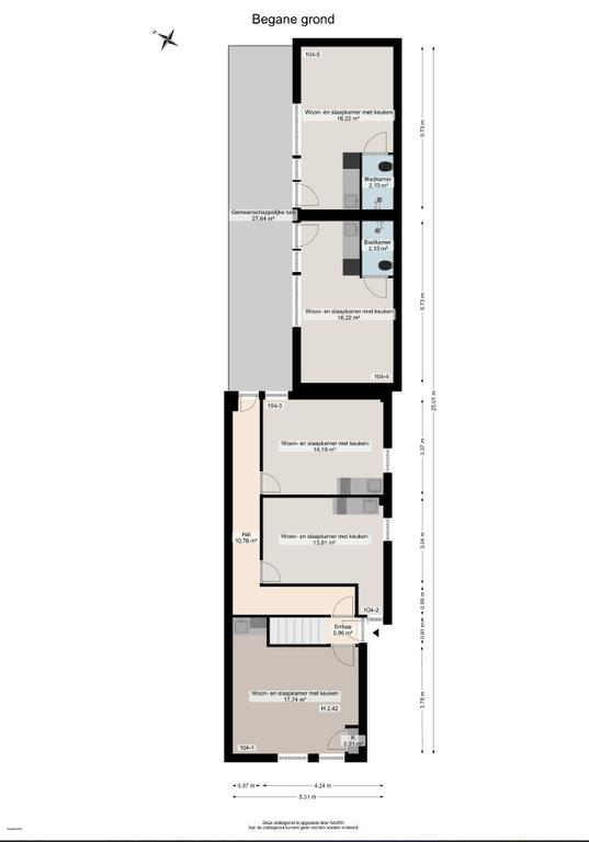Kamer met dakterras aan de Hereweg - Afbeelding 11