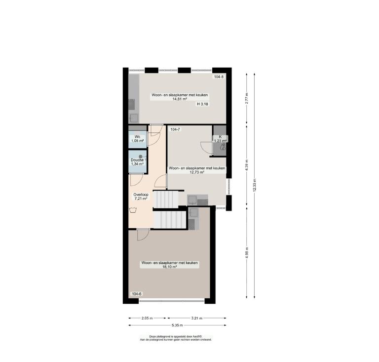 Kamer met dakterras aan de Hereweg - Afbeelding 12