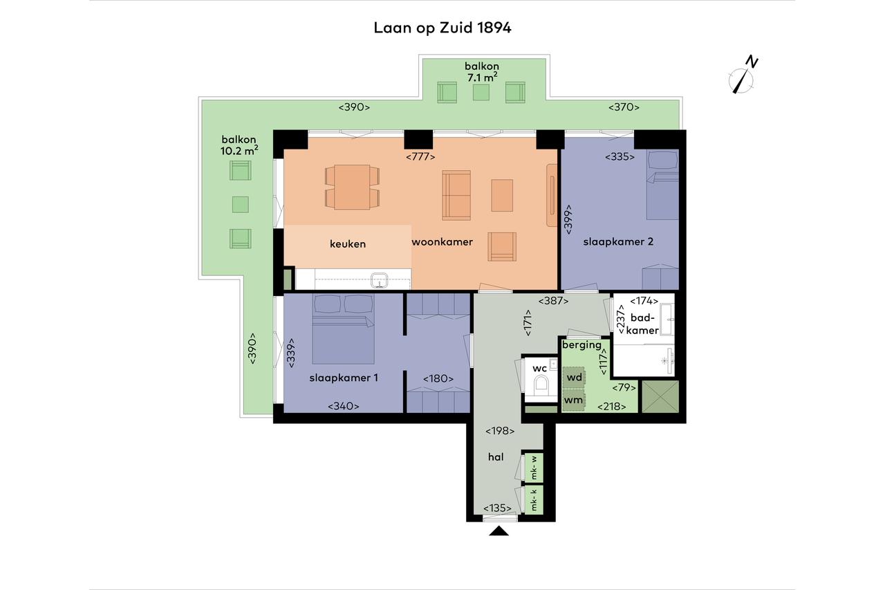 93 m² appartement met balkon op de 14e - Afbeelding 5