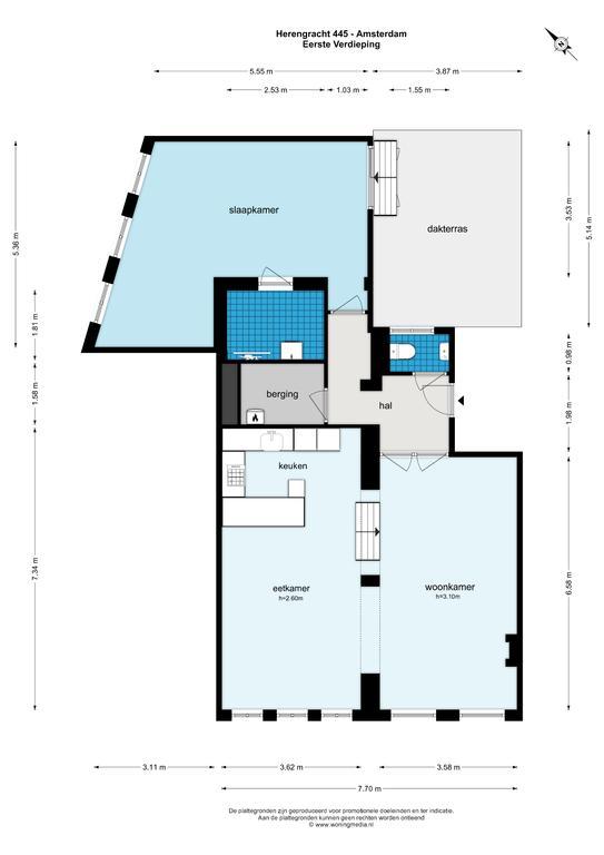 102 m² aan de Herengracht met terras - Afbeelding 25