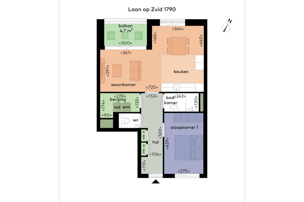 Nieuw 2-kamerappartement met balkon op Zuid - Afbeelding 5