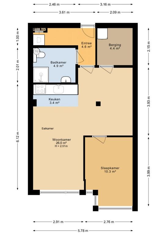 2-kamerappartement met dakterras in centrum - Afbeelding 12