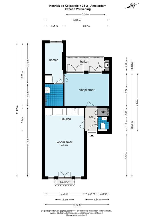 1-bedroom apartment with balcony in De Pijp - Image 24