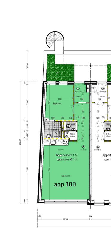 Gemeubileerd 2-kamerappartement nabij centrum - Afbeelding 11