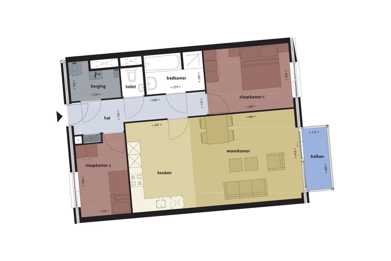 Appartement met balkon en 2 slaapkamers - Afbeelding 21