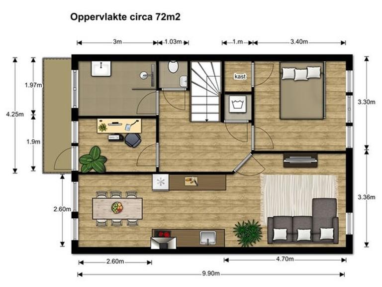 Licht 2-slaapkamerappartement met balkon - Afbeelding 15