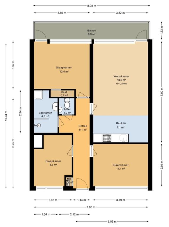 Driekamerappartement voor 3 delers in Amsterdam - Afbeelding 12