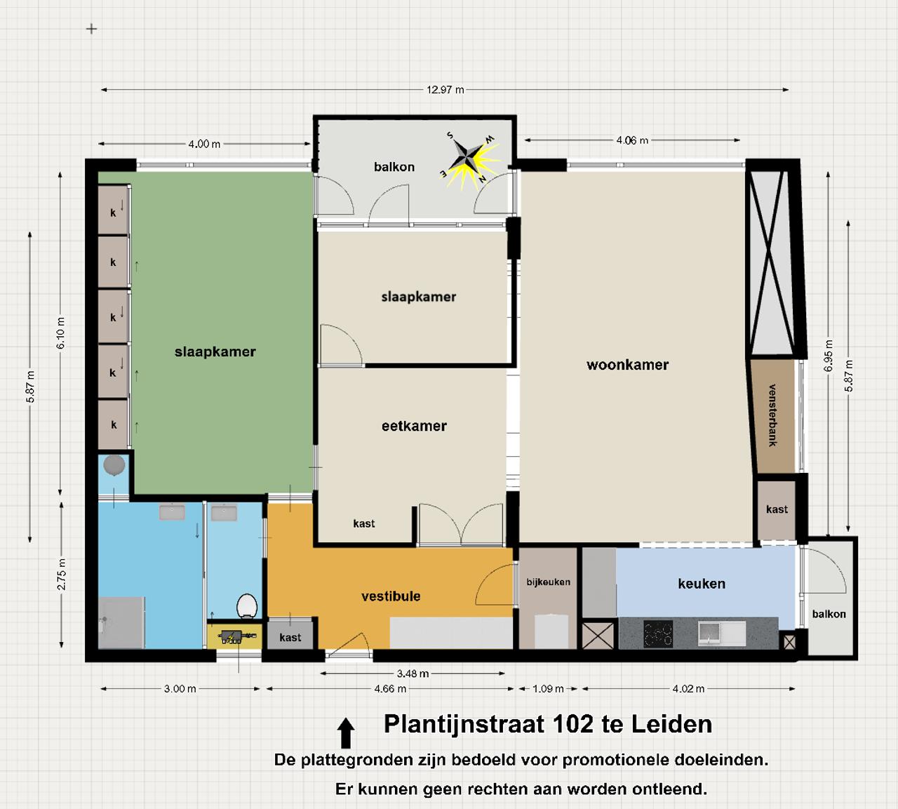 Hoekappartement op 10e verdieping met vrij uitzicht - Afbeelding 27