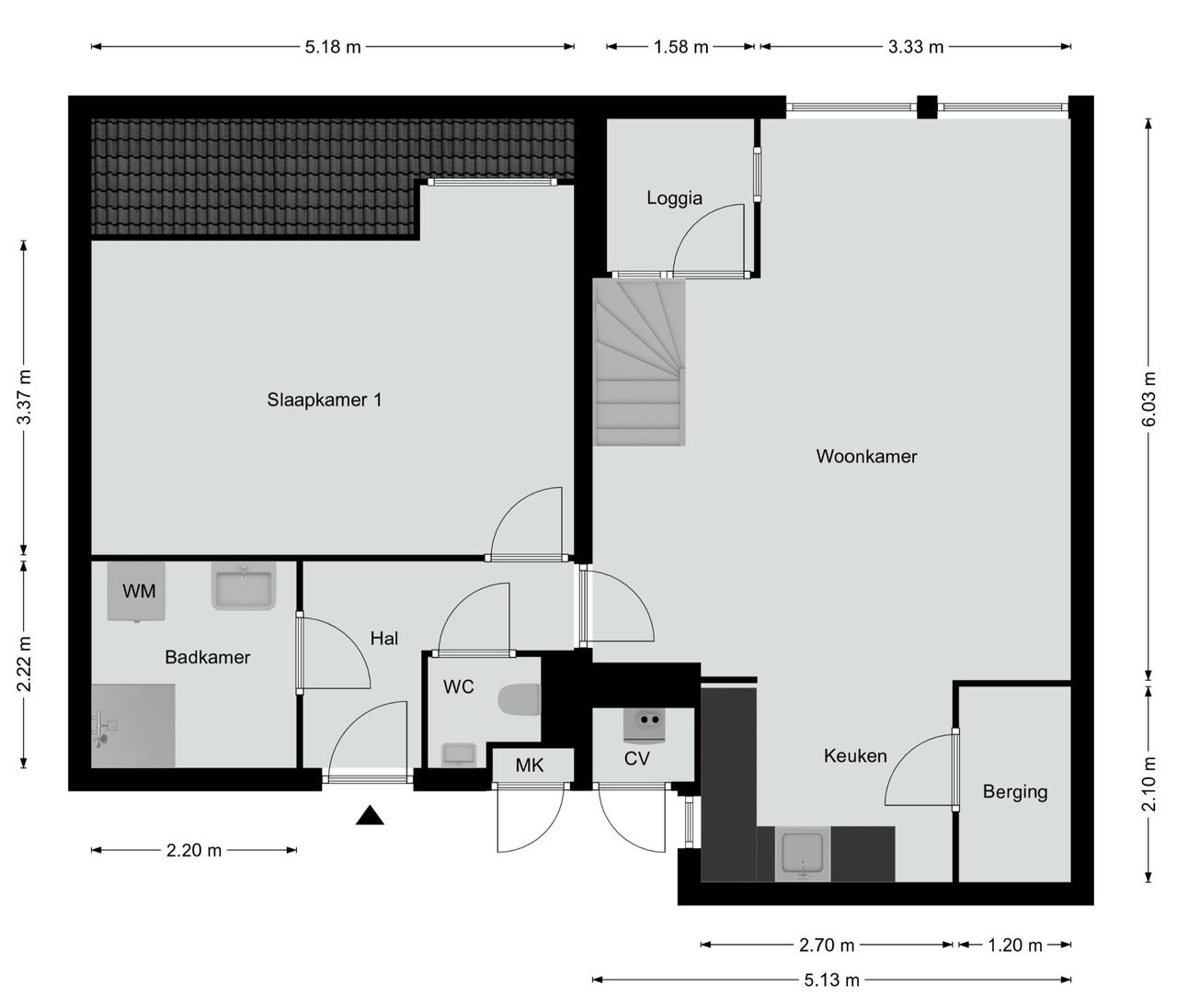 Maisonnette met dakterras in de binnenstad - Afbeelding 4