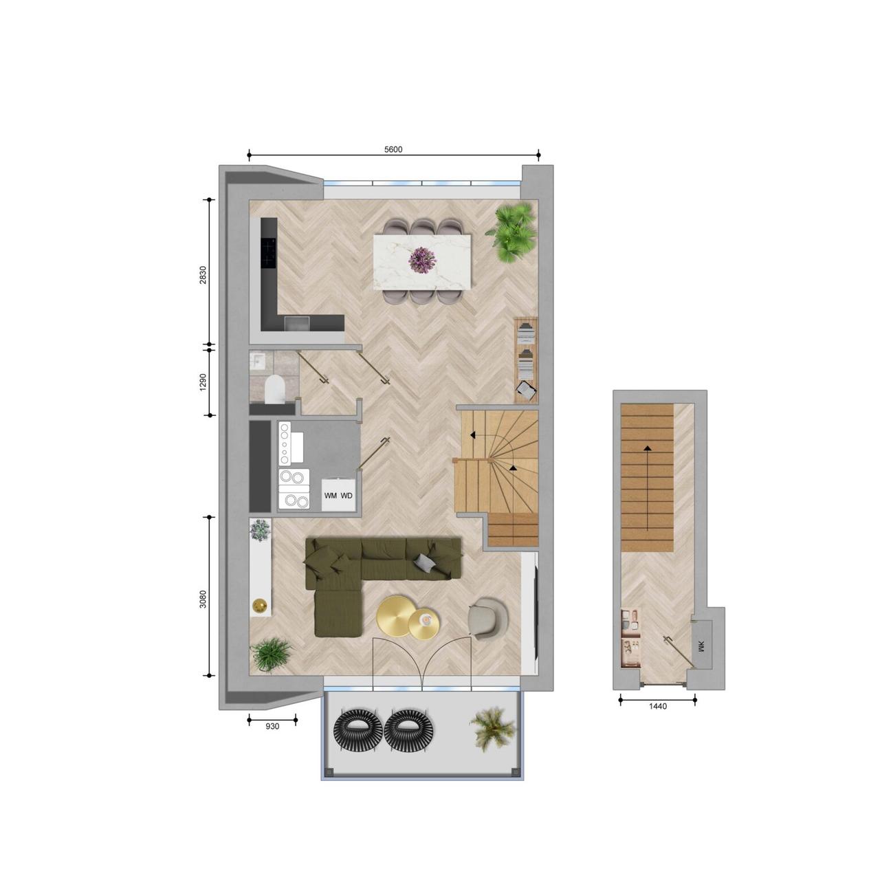 109 m² duplex met balkon bij Sloterdijk - Afbeelding 11