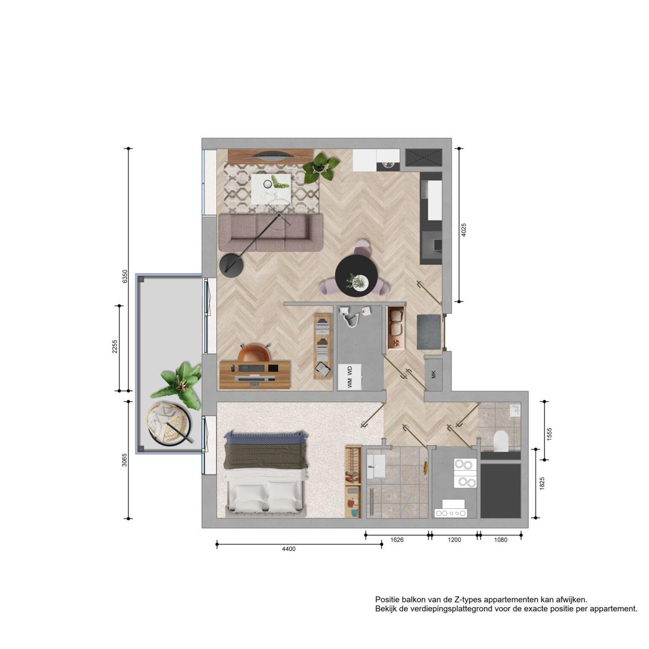 60 m² appartement met balkon in Sloterdijk - Afbeelding 11