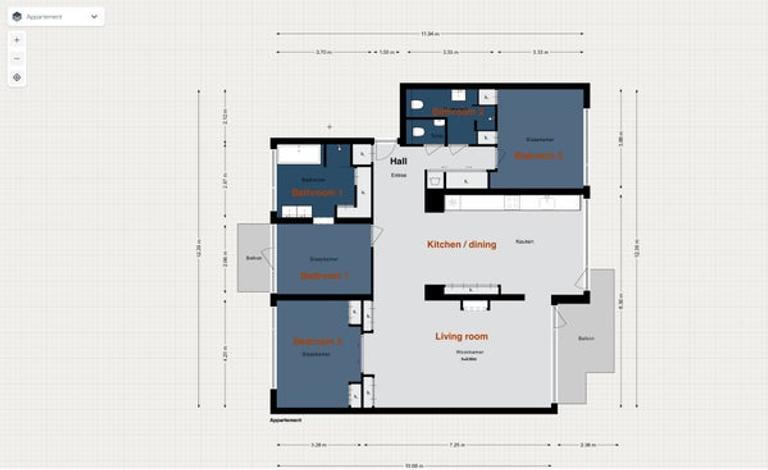 131 m² wonen met 3 slaapkamers en 2 balkons - Afbeelding 28