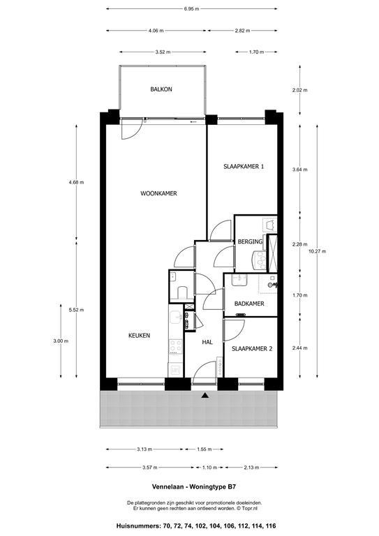 Licht 3-kamer appartement met balkon - Afbeelding 18