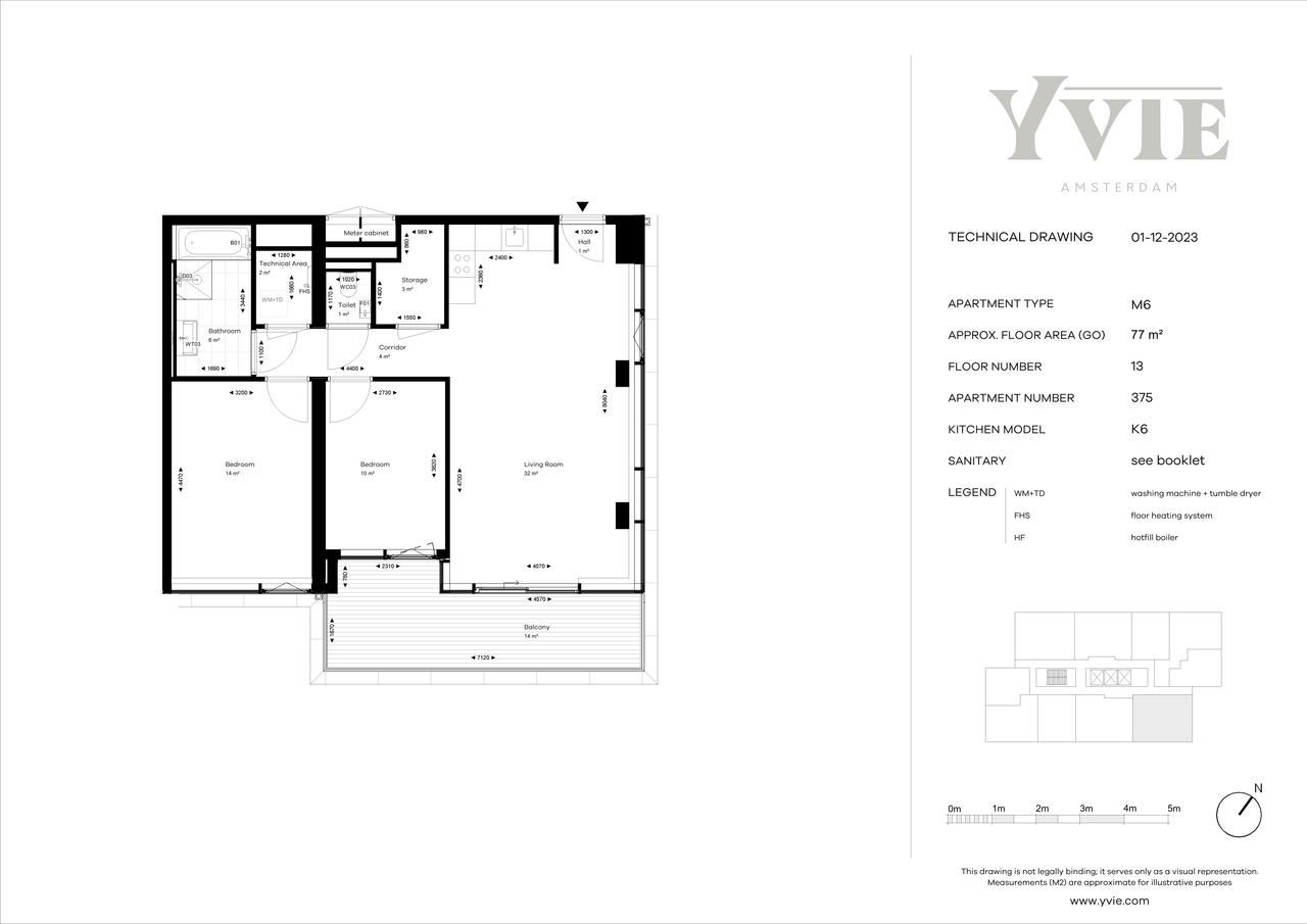 Licht 3-kamerappartement met balkon in Yvie - Afbeelding 16